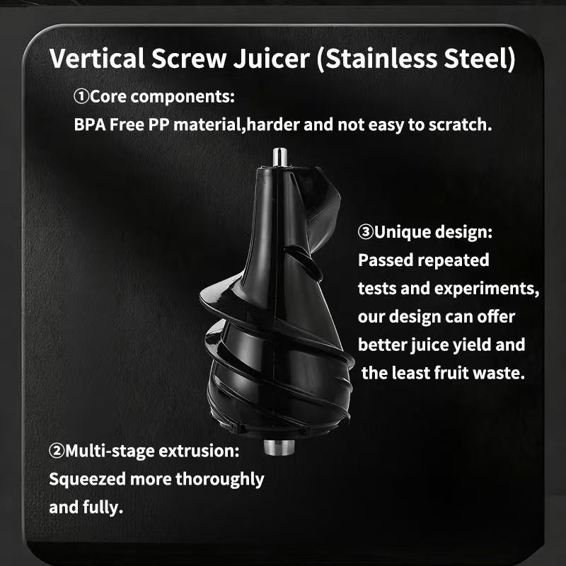Full-Automatic Fresh Juice Extractor - Vertical Screw Juicer with Pulp-Juice Separation