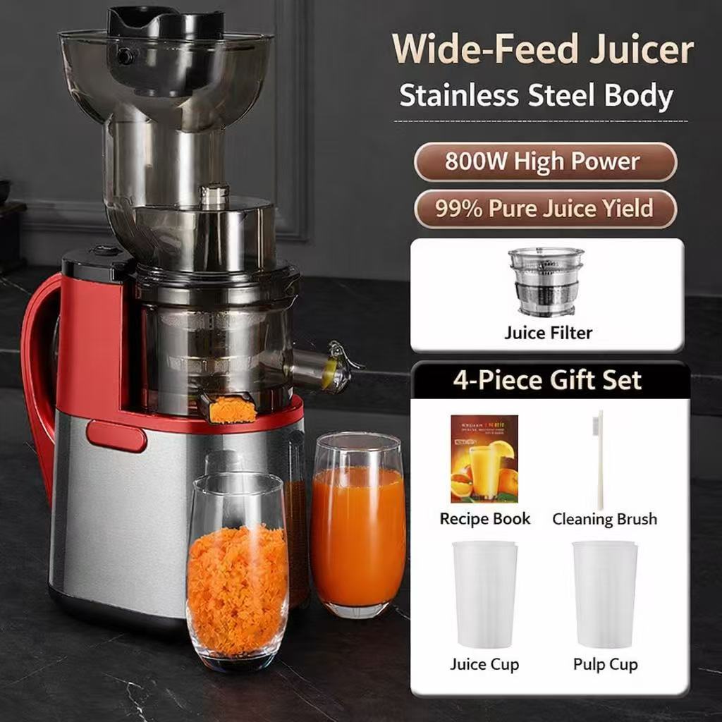 Full-Automatic Fresh Juice Extractor - Vertical Screw Juicer with Pulp-Juice Separation