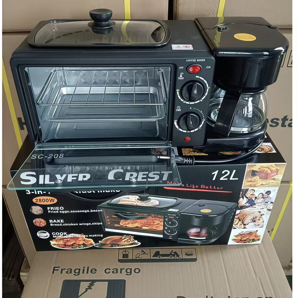 3-in-1 Breakfast Maker KW-206 | Oven + Frying Pan + Coffee Maker